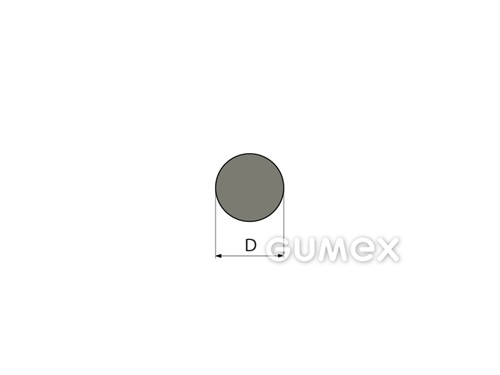 Rundes Gummiprofil, 3mm, 30°ShA, NR, -35°C/+70°C, grau, 